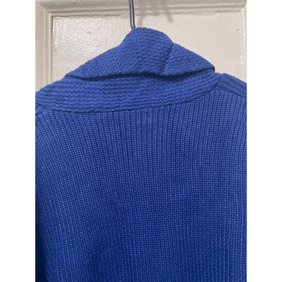 Men's Shawl Collar Knit Ribbed Pullover Sweater Navy NWOT Size L - Picture 7 of 8